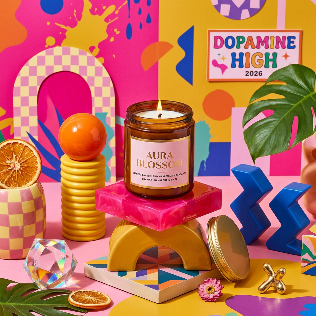 Luxury Candle in Dopamine Decor style